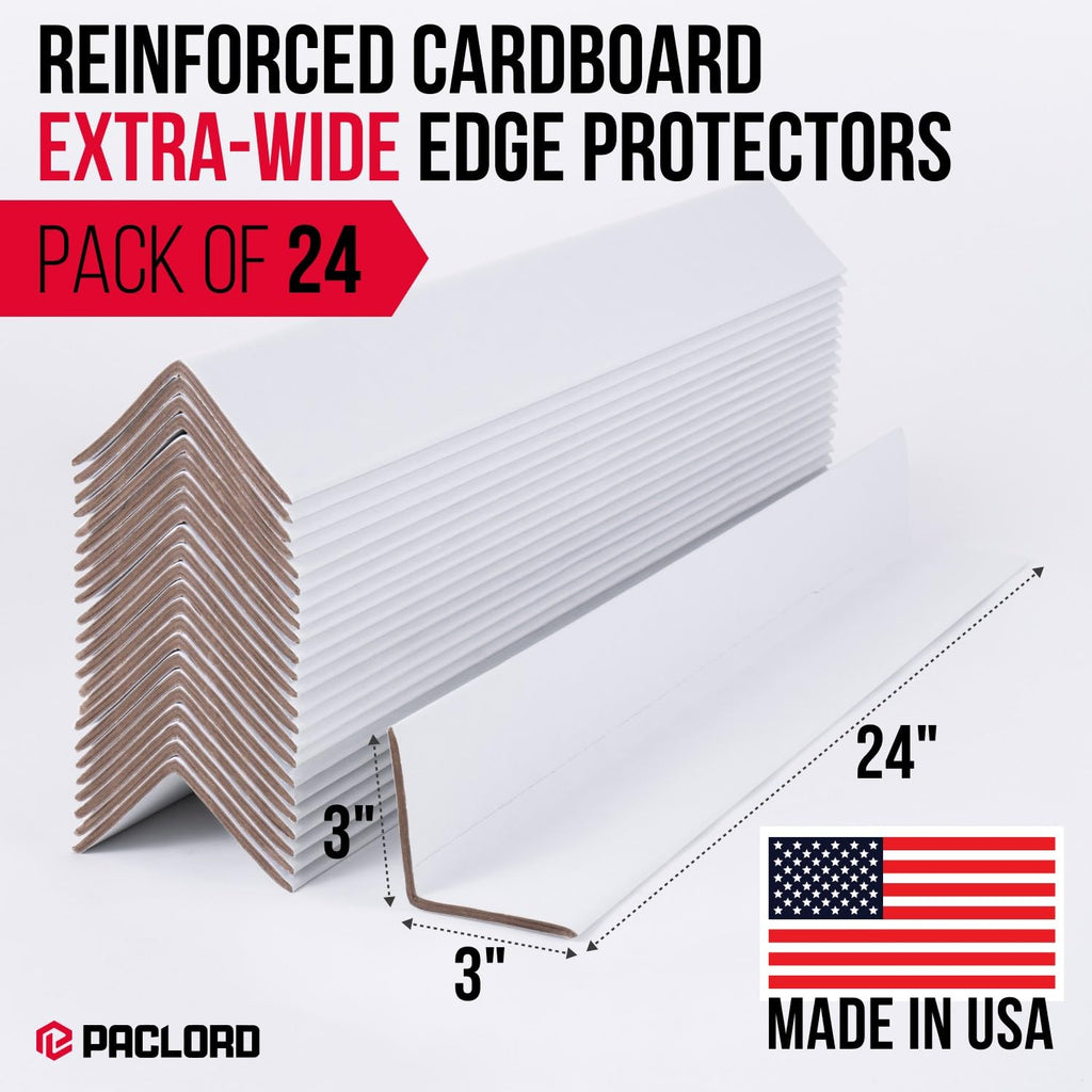 Extra-Wide 24" x 3" x 3" Reinforced Cardboard Edge Protectors