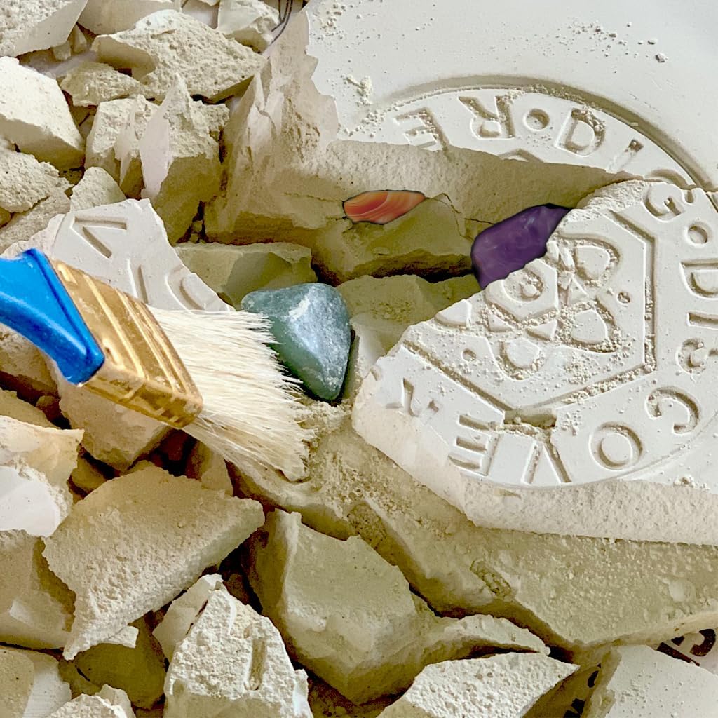 Gemstone Dig Kit for Kids with 10 Real Gemstones | Gem Digging Kit for Kids 8-12 STEM Science