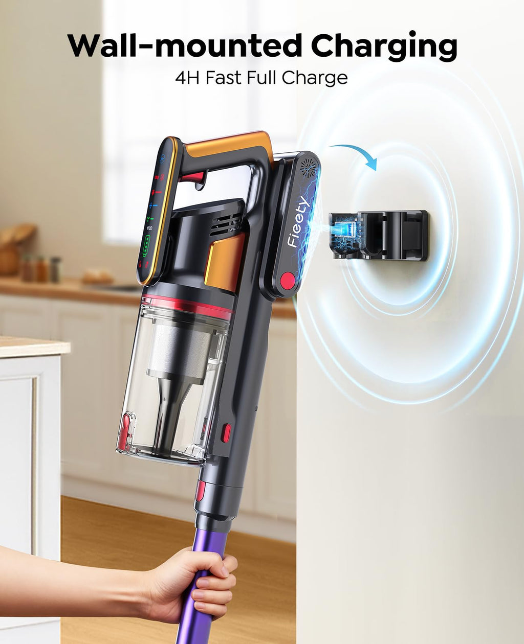 Fieety Replacement Removable Battery for V9 & Ultra 10 Vacuum - Dark Gray (Charging Time 4-5 Hours)