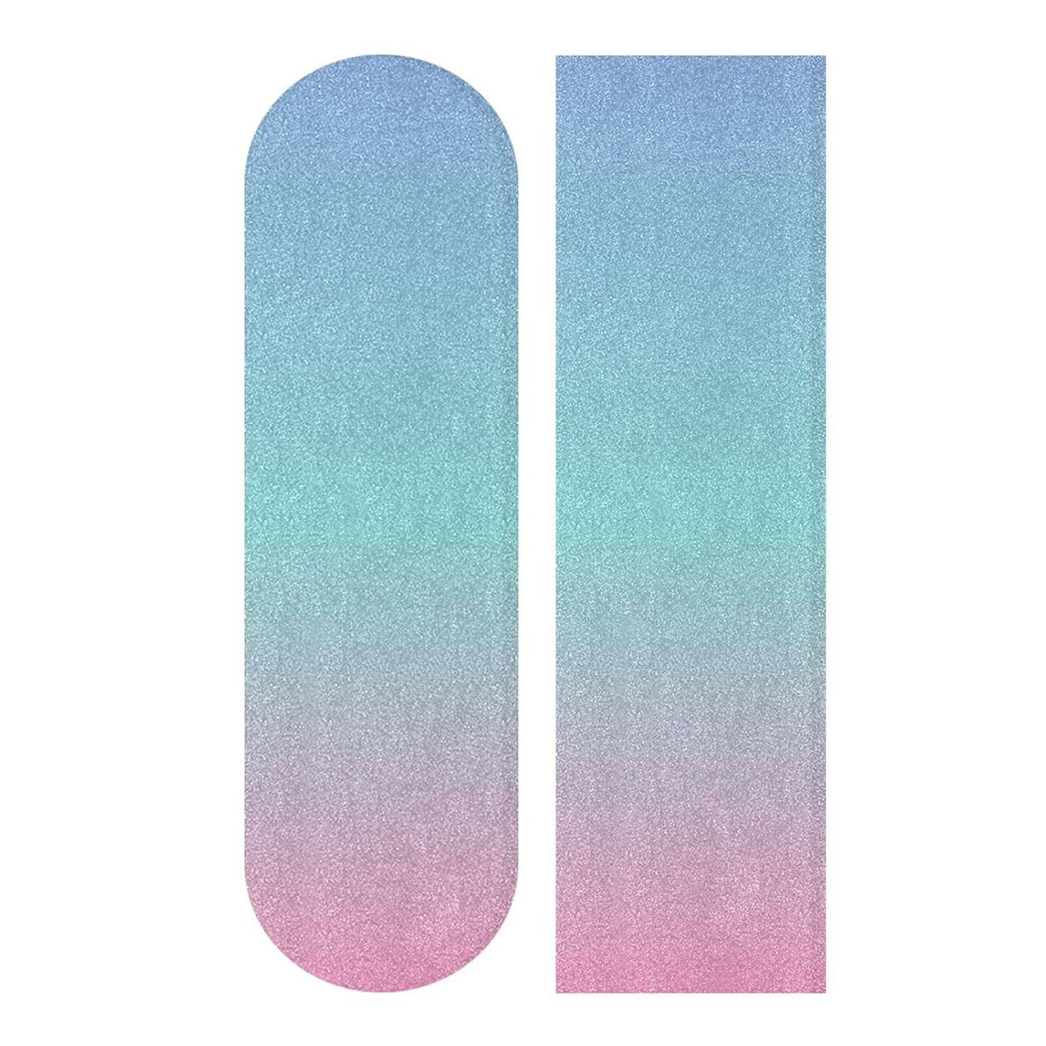 Blue Pink Gradient Skateboard Grip Tape Non Slip 33.1"x9.1" Longboard Grip Tapes Scooter Griptape Sheet Sticker