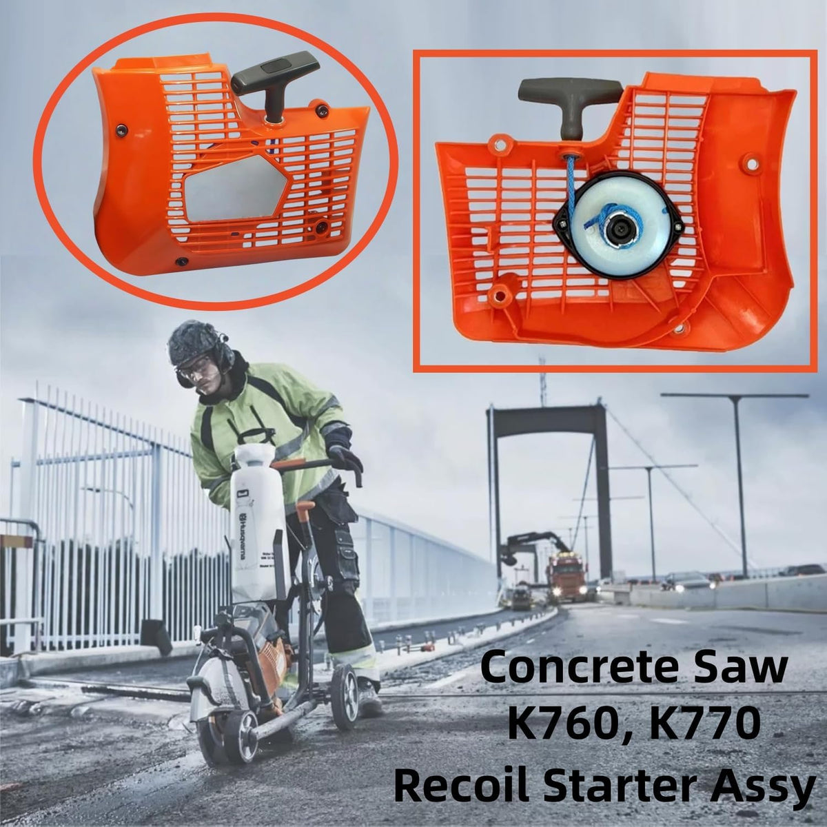 K770 Recoil Starter Assembly for Husqvarna Concrete Cut Off Saw