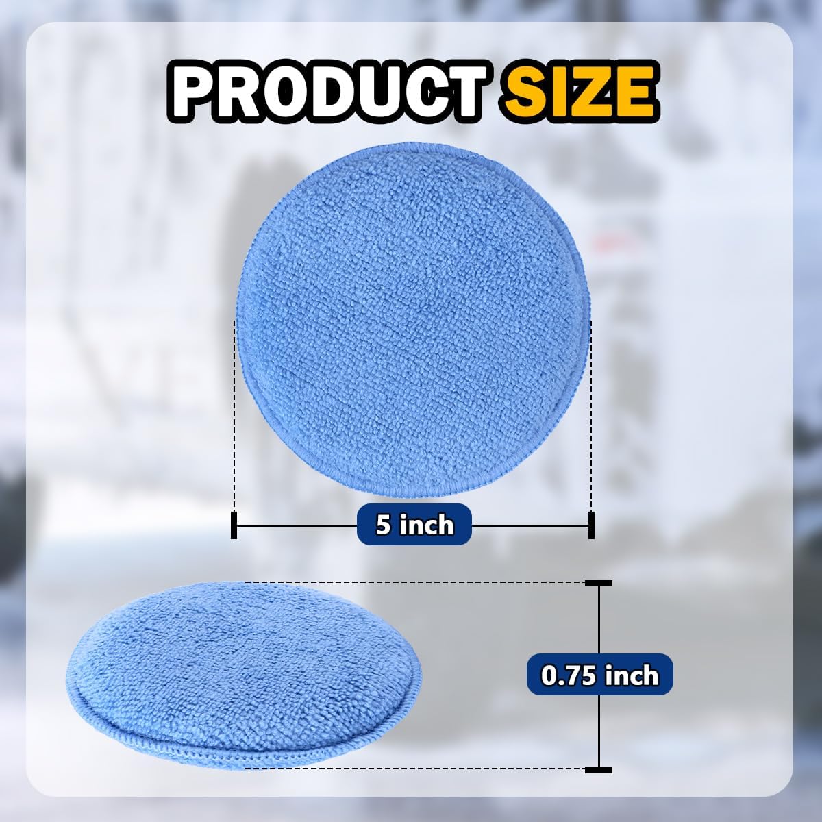 Car Wax Applicator Pad, Microfiber Applicator Pad for Buffing & Detail Polishing, 12PK Round Foam Pads for Car