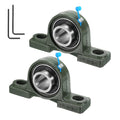 uxcell 2pcs UCP206-18 Pillow Block Bearings 1-1/8 inch Bore Self Alignment, Solid Cast Iron Base Mounted Chrome Steel Bearings