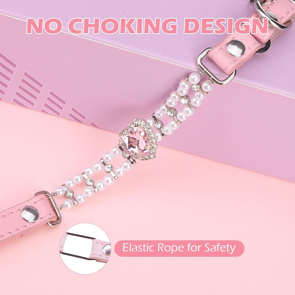 Cat Collar with Bell,Pink(Pearl)