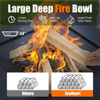 32 inch Square Outdoor Fire Pit Table with Spark Screen