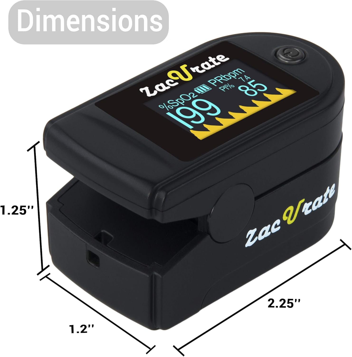500 Series Fingertip Pulse Oximeter Blood Oxygen Saturation Monitor with Silicon Cover, Batteries and Lanyard, Mystic
