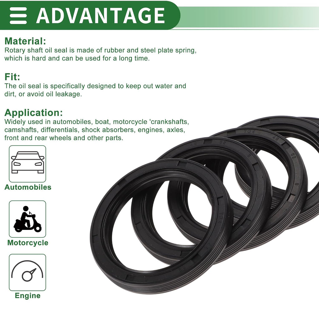 Universal Oil Seal TG4 Lip Seal Ring 48x62x8mm Black 5 Pcs
