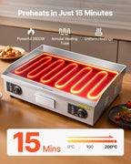 Commercial Electric Griddle, 26" No Plug, Countertop Flat Top Griddle