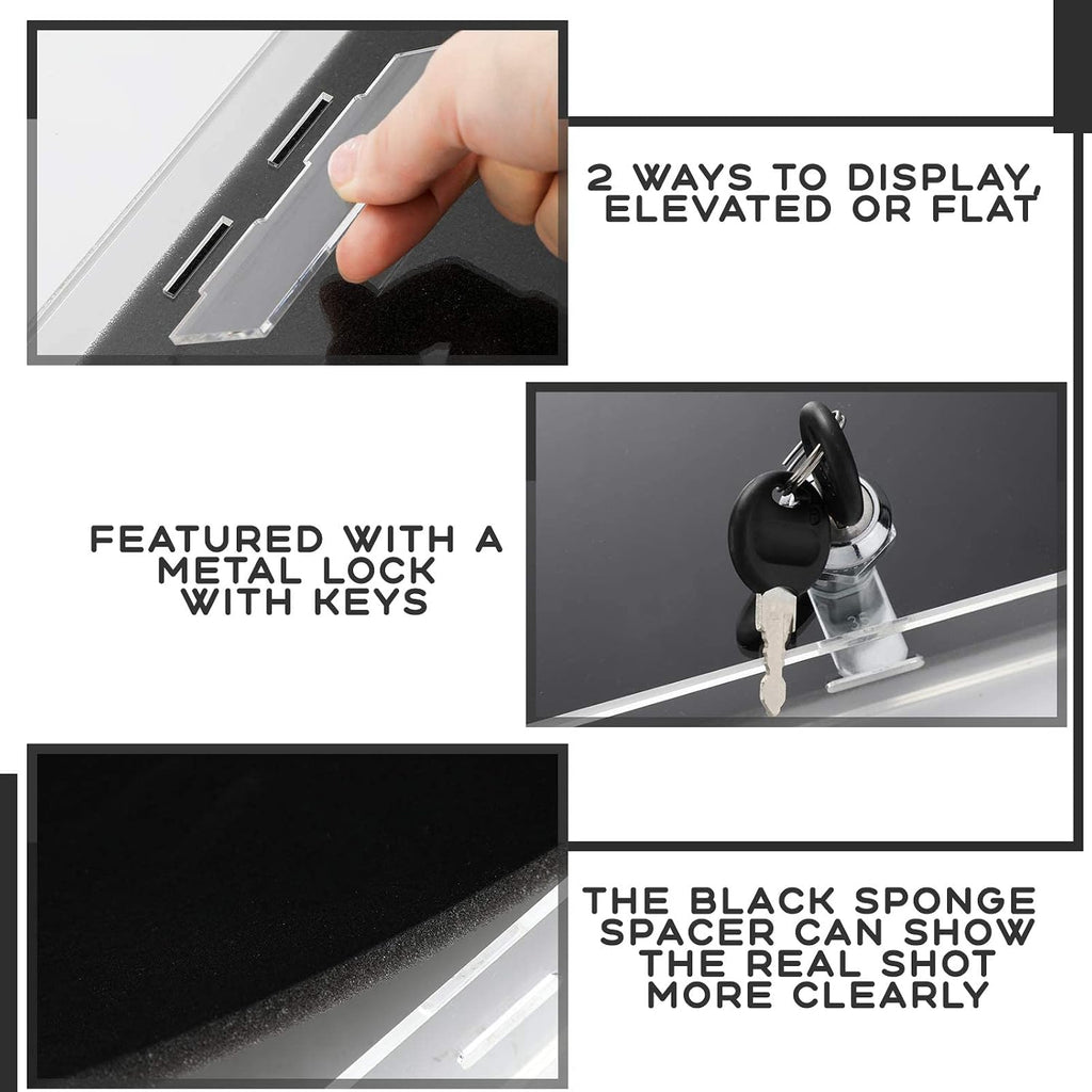 Acrylic Locking Display Case for Knife Jewelry, Clear Rectangular Display Box Security Showcase Organizer Tray with
