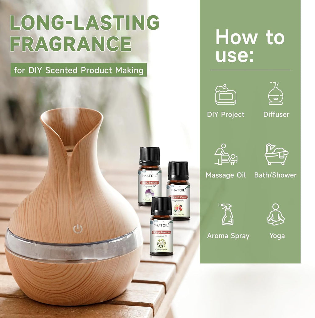 Coconut 20 Pcs Fragrance Oil Set, Premium Fragrance Oil, for Humidifier, DIY Candle & Soap Making Scent, Aromatherapy