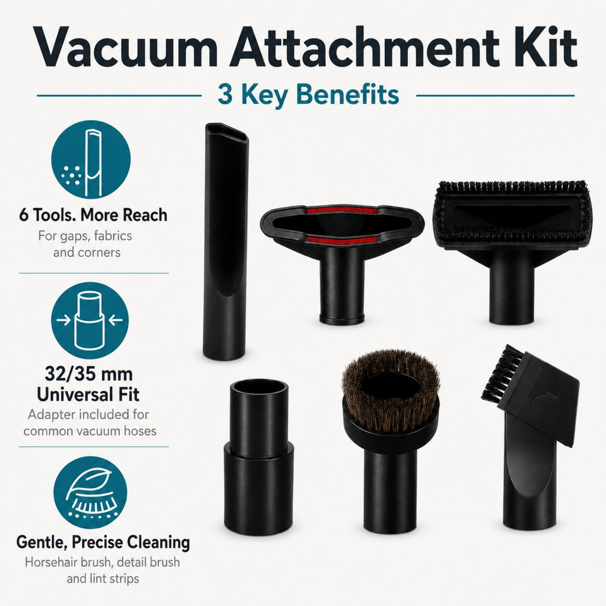 6 Piece Vacuum Attachment Kit for Shark NV600 NV601 NV611 Rotator