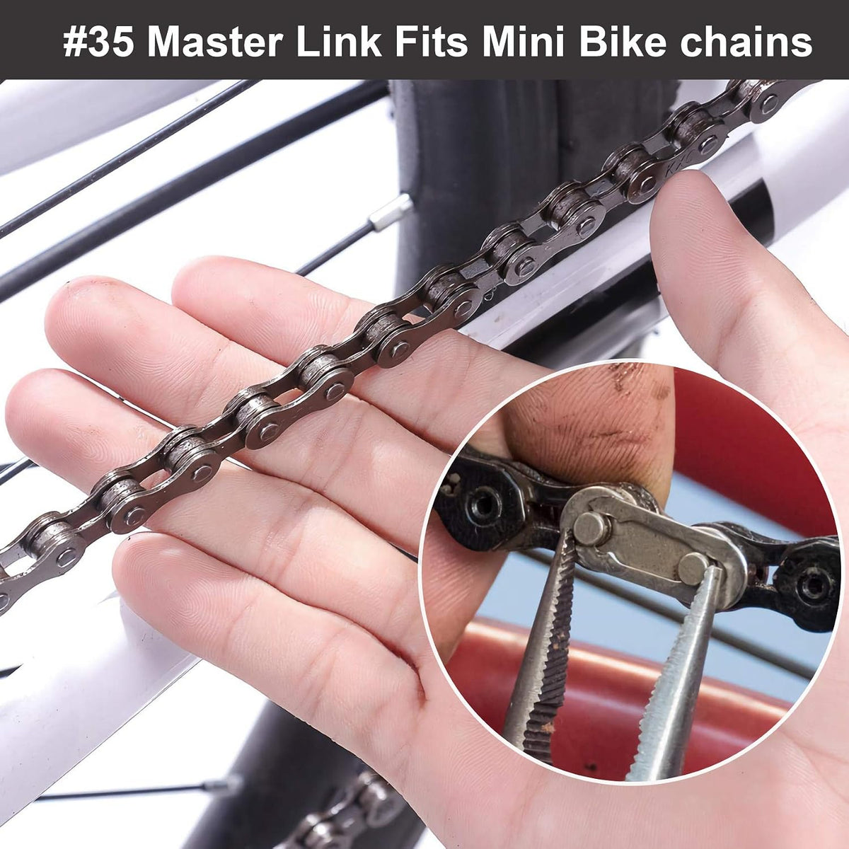 PAGOW 20pcs #35 Chain Master Link Roller, Steel Alloy Heavy Duty Connector