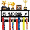 Personalized Medal Hanger Display with Trophy Shelf | Custom Name, 3 Sizes, 3 Colors & 100+ Sports Icons Baseball