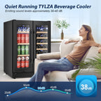 24" Dual Zone Wine and Beverage Refrigerator Quiet Black
