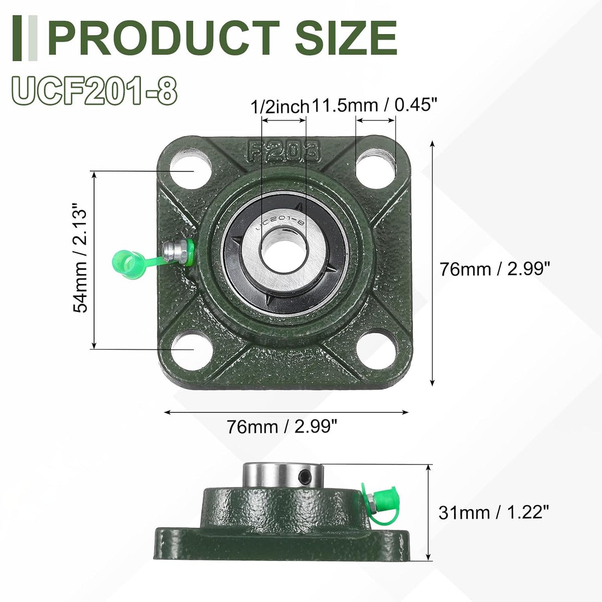 uxcell UCF201-8 Pillow Block Bearings,1/2 inch Bore(ABEC3)