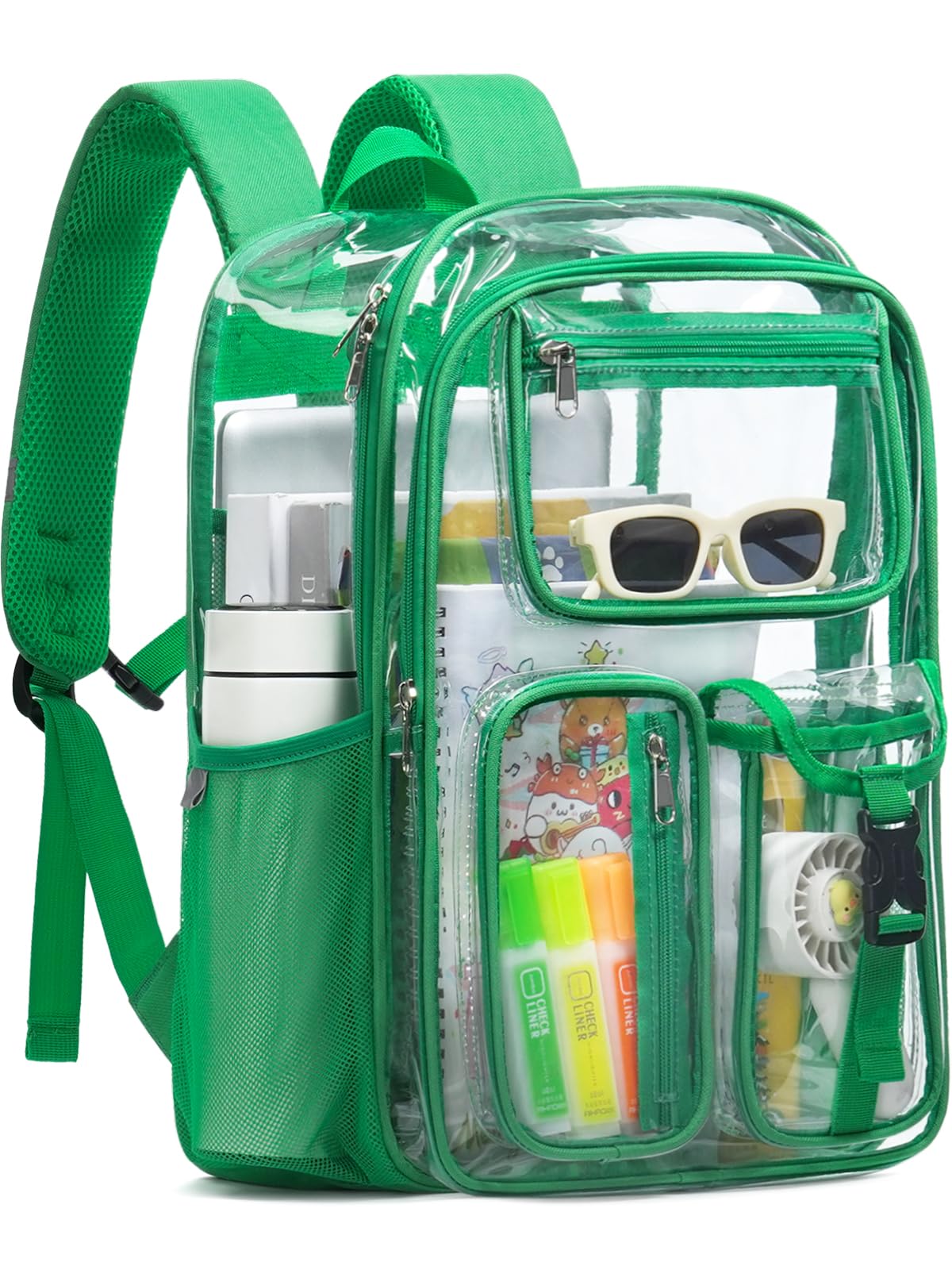 Clear Backpack for School, 17" Heavy Duty Double-Layer Clear Bookbag
