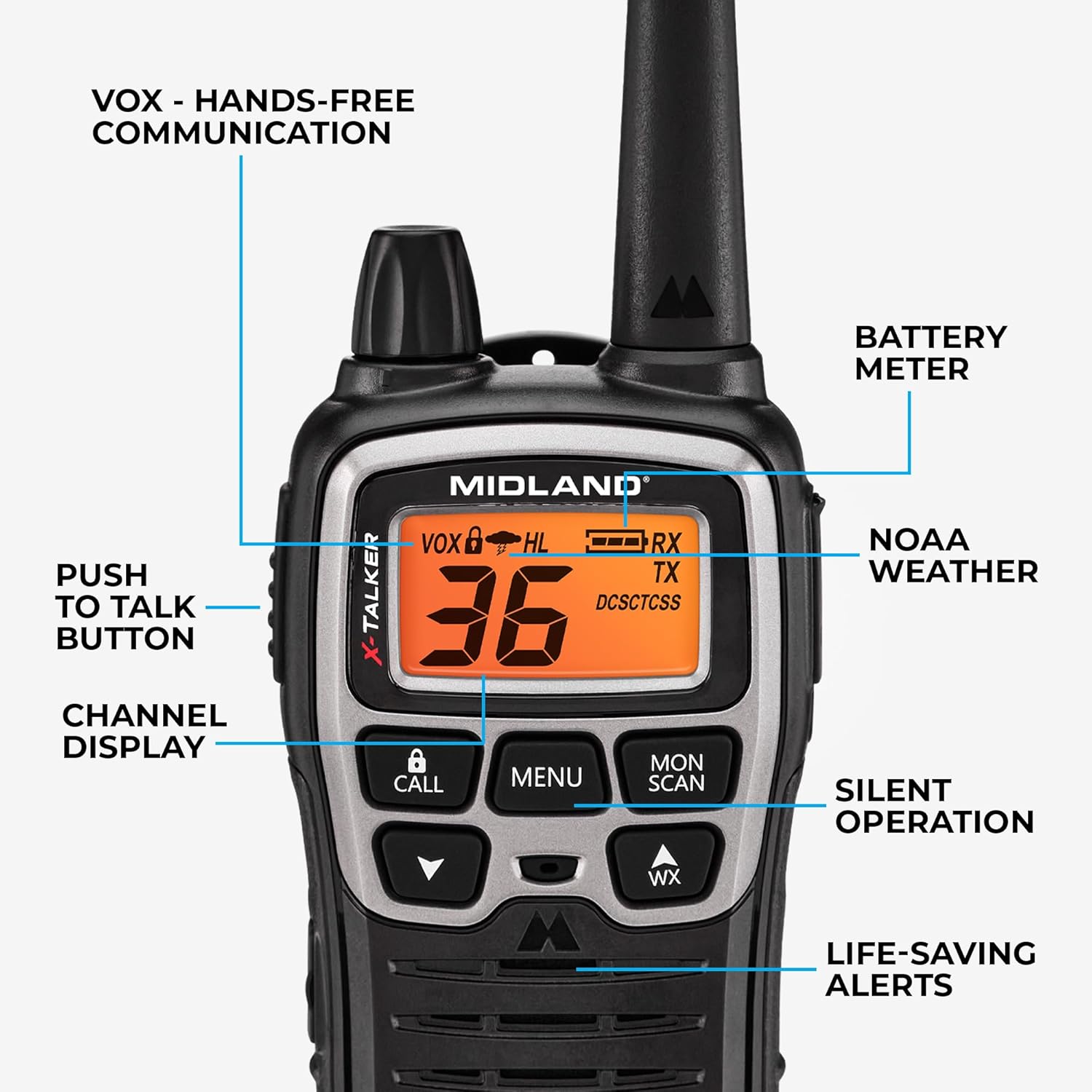 T71VP3 X-TALKER Long Range Walkie Talkie - FRS Two-Way Radio for Camping Overlanding Rock Crawling - NOAA Weather