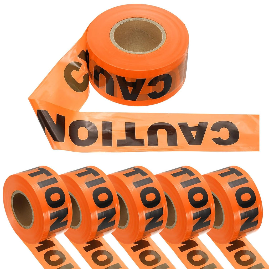 1000ft x 3" Warning Tape, 6 Pcs High-Visibility PE Floor Marking Roll Caution Tape for Flagging Construction Outdoor