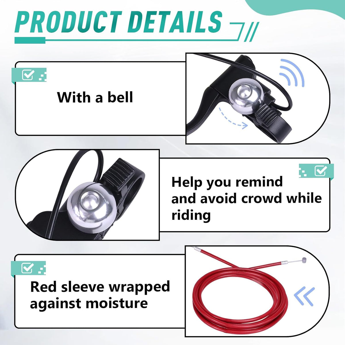 Brake Cable Compatible with Gotrax Electric Scooters GXL V2/Apex Pro XL