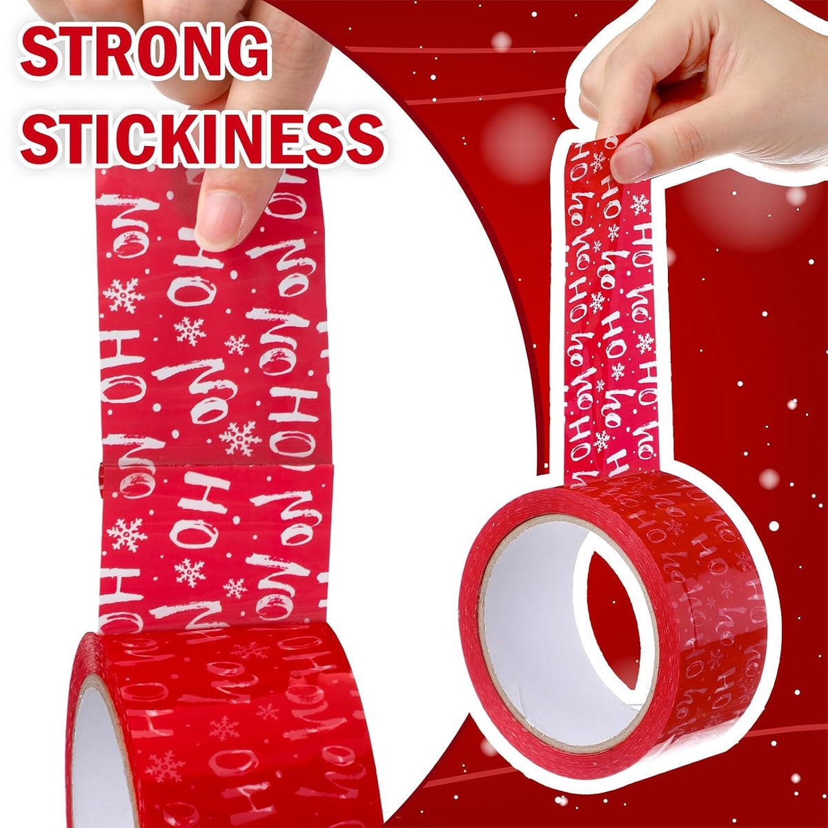 Christmas Packing Tape 1.89x55 yd Gift Wrap Decor, Red Classic