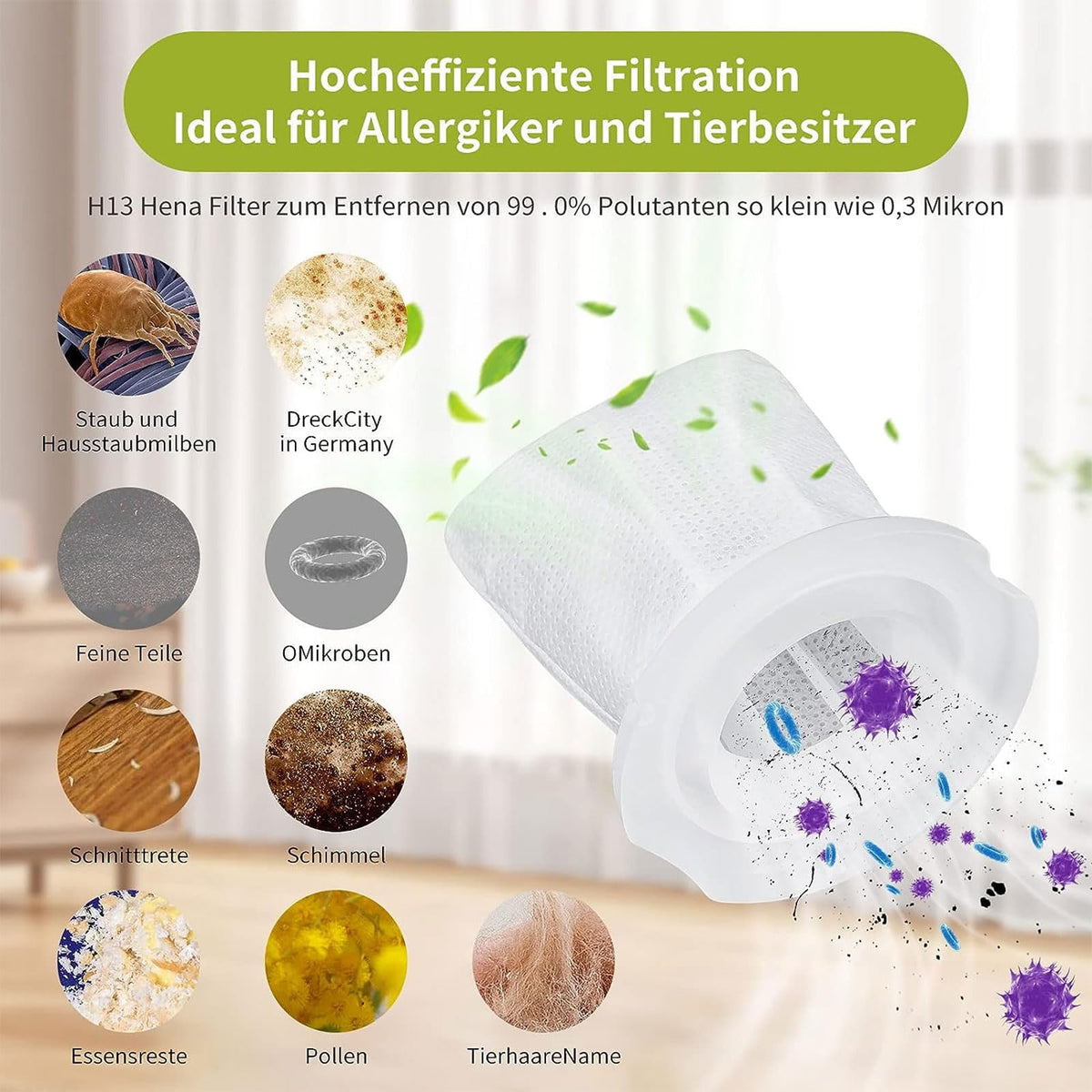 6 Pack Vacuum Cleaner Filter Long Lasting Filter Vacuum Filter Vacuum Cleaner Replacement For VC100