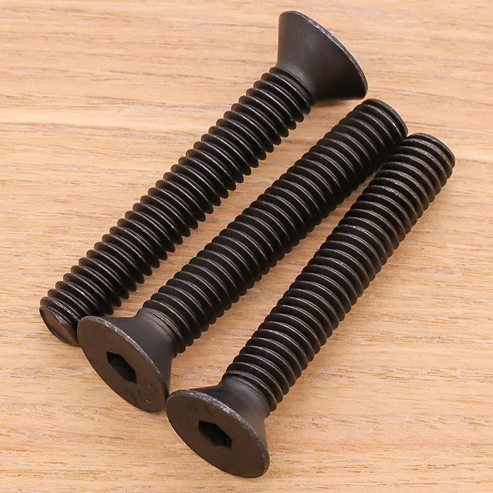 5/16-18 x 3" (20 pcs) Flat Countersunk Head Socket Head Cap Screws, 10.9 Grade Alloy Steel, Black Oxide Finish, Allen Hex Socket Drive, Full Thread, Coarse Thread UNC