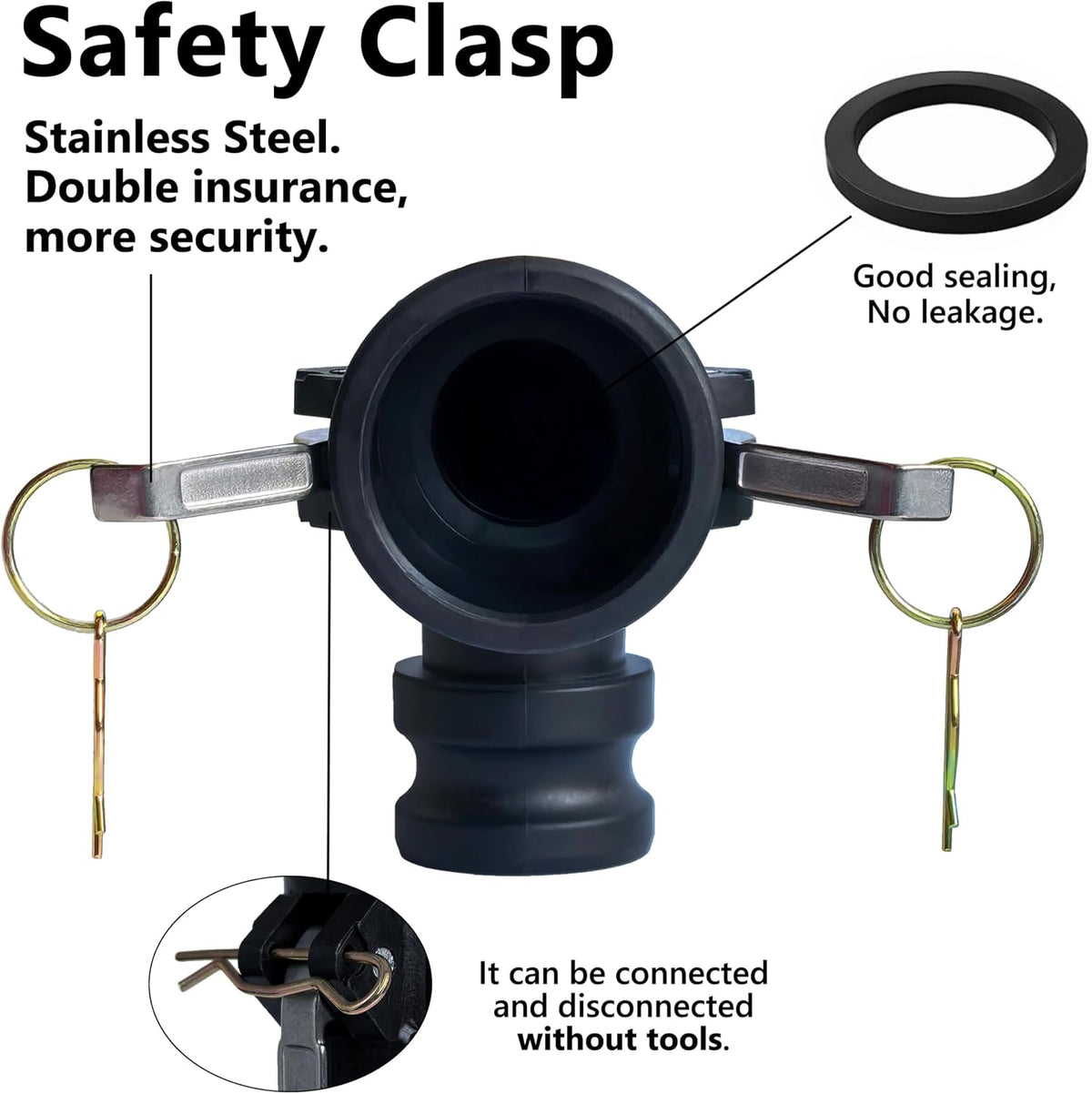 Camlock Fittings Type DA 2" Female Camlock × 2" Male Camlock