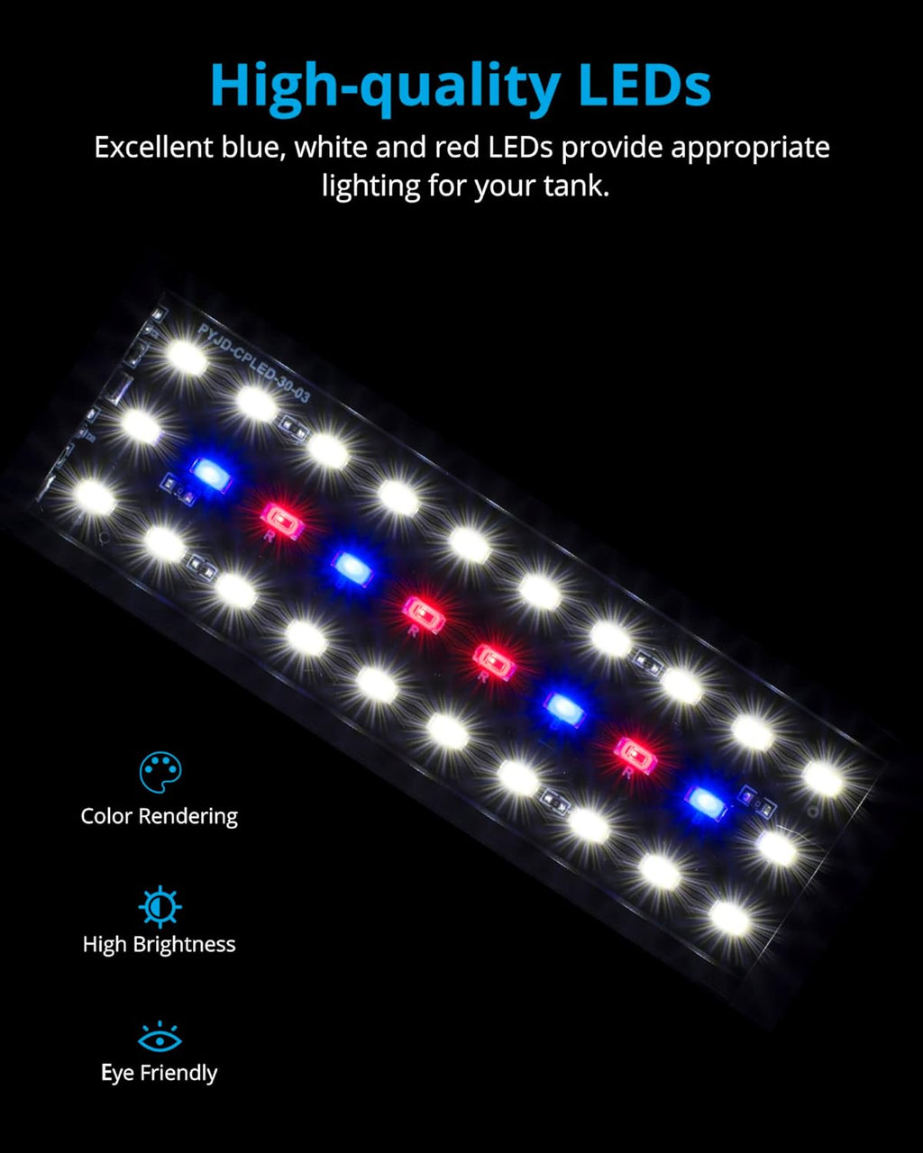 Clip-on Planted Aquarium Light for Fish Tank | Plant-Optimized Full Spectrum, Independent Brightness Control, Sunrise