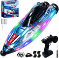 Remote Control Boat for Kids, 25 MPH Brushless RC Boat Fast Speed | LED Light, 2 Batteries, Self-righting, 2 Speeds