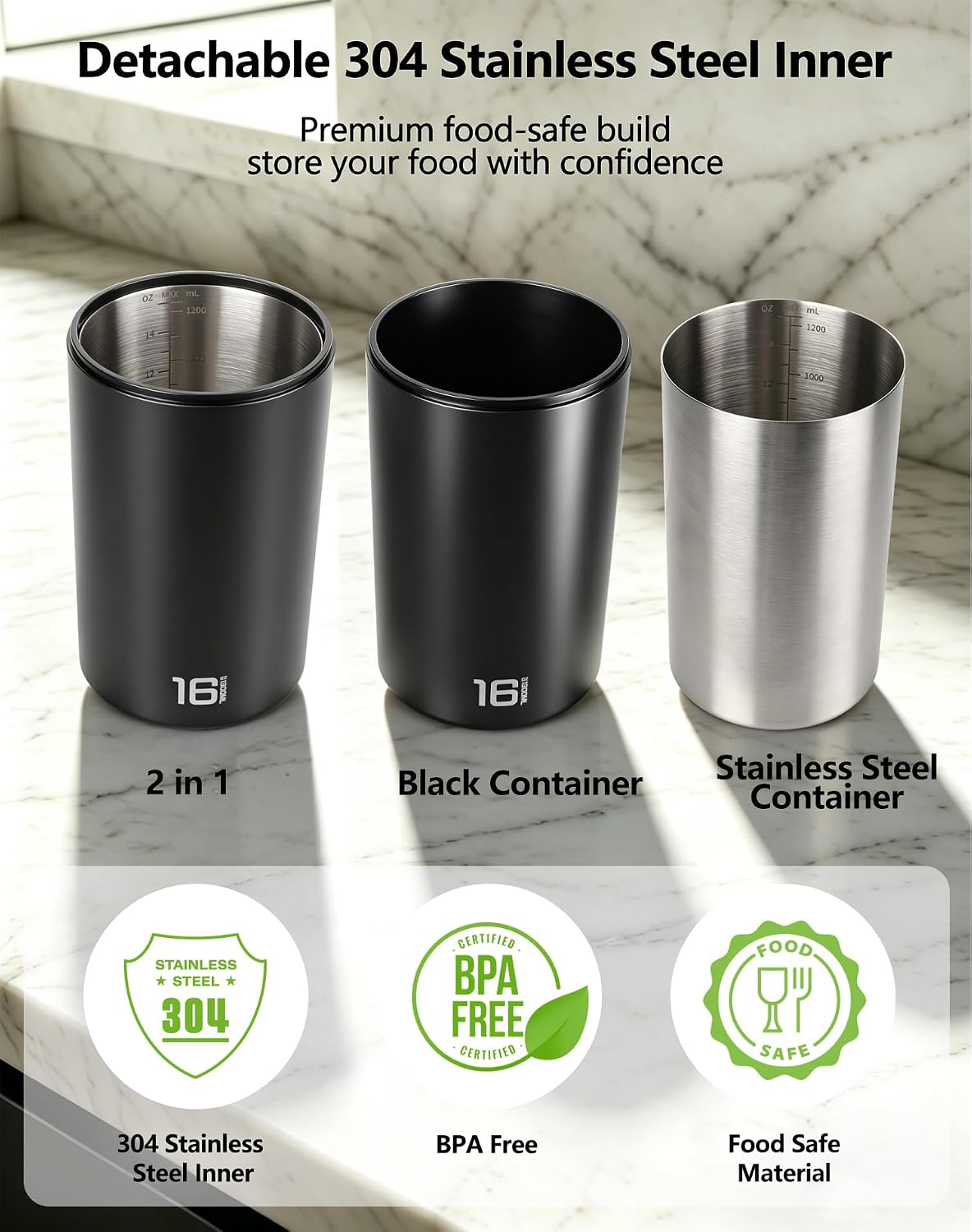 Auto Vacuum Coffee Canister, Rechargeable Airtight Coffee Container with 304 Stainless Steel Inner, Scoop, Sealed