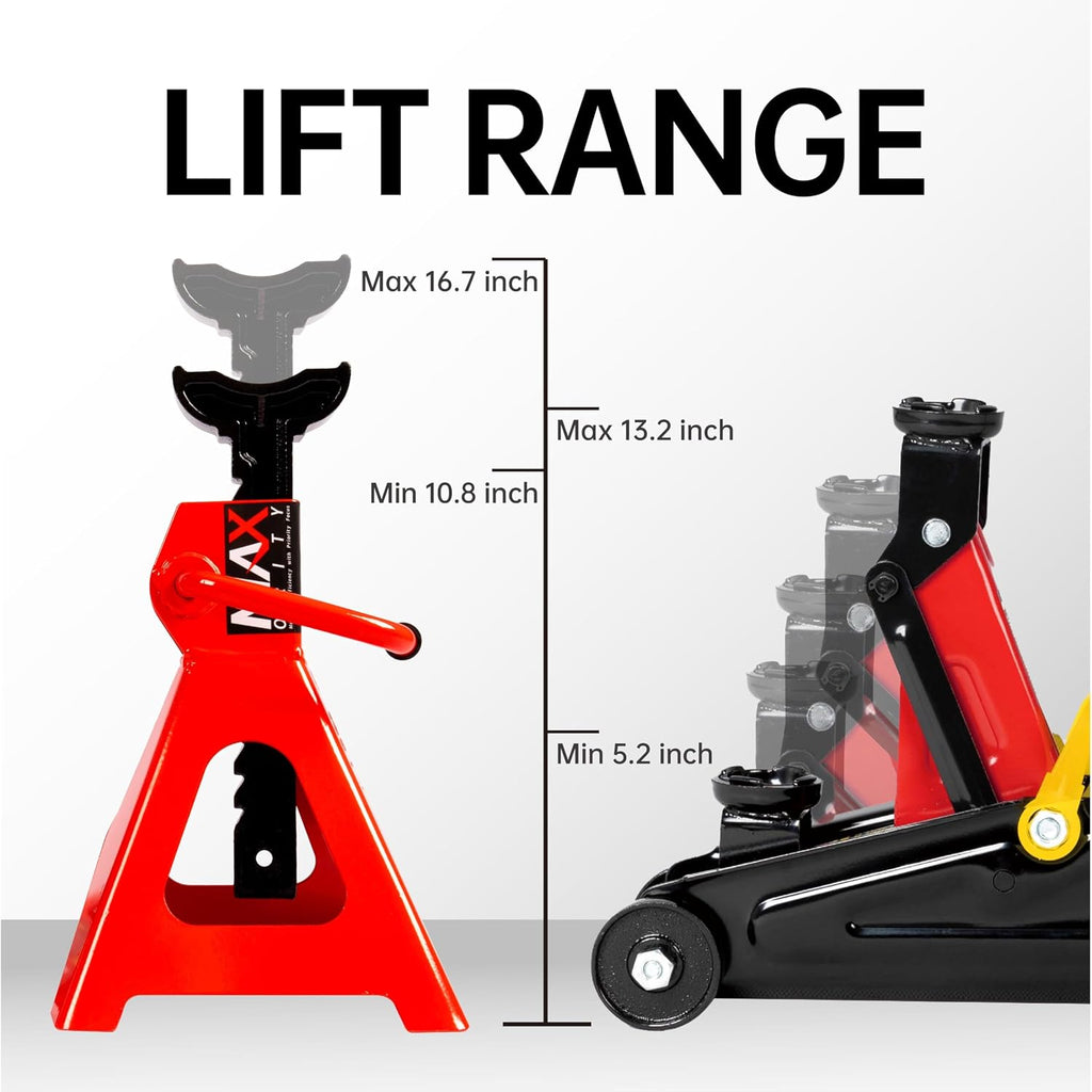2-Ton (4400 lbs) Hydraulic Low Profile Trolley Garage Service/Floor Jack with Blow Mold Carrying Storage Case and 1