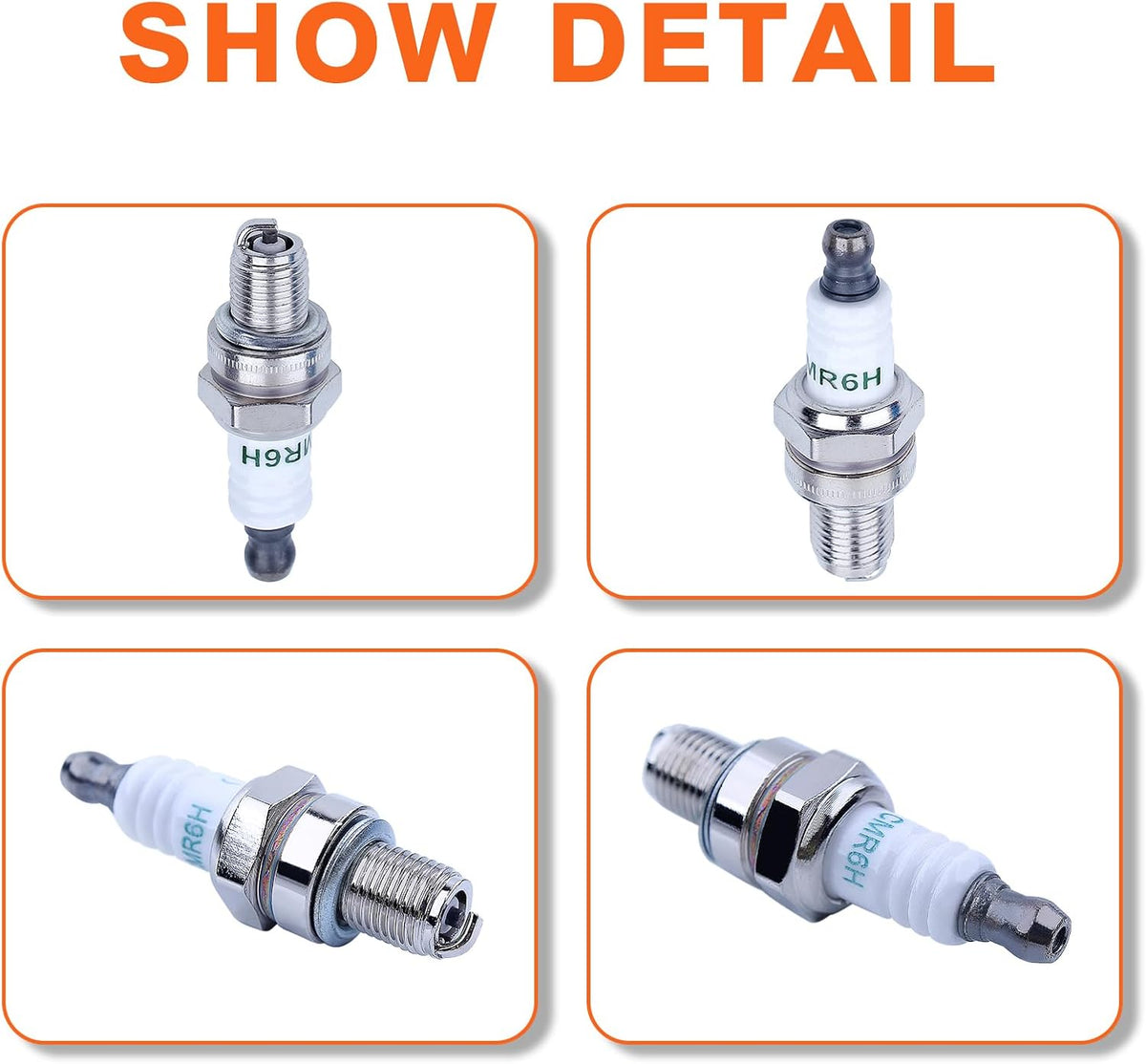 Spark Plug for Husqvarna 130BT 150BT 170BF 170BT 180BF 180BT 350BF 350BT 360BT 370BTS 380BFS 380BTS 560BFS 570BFS 570BTS 426LST 233RJ 243R 253R Backpack Blower Trimmer