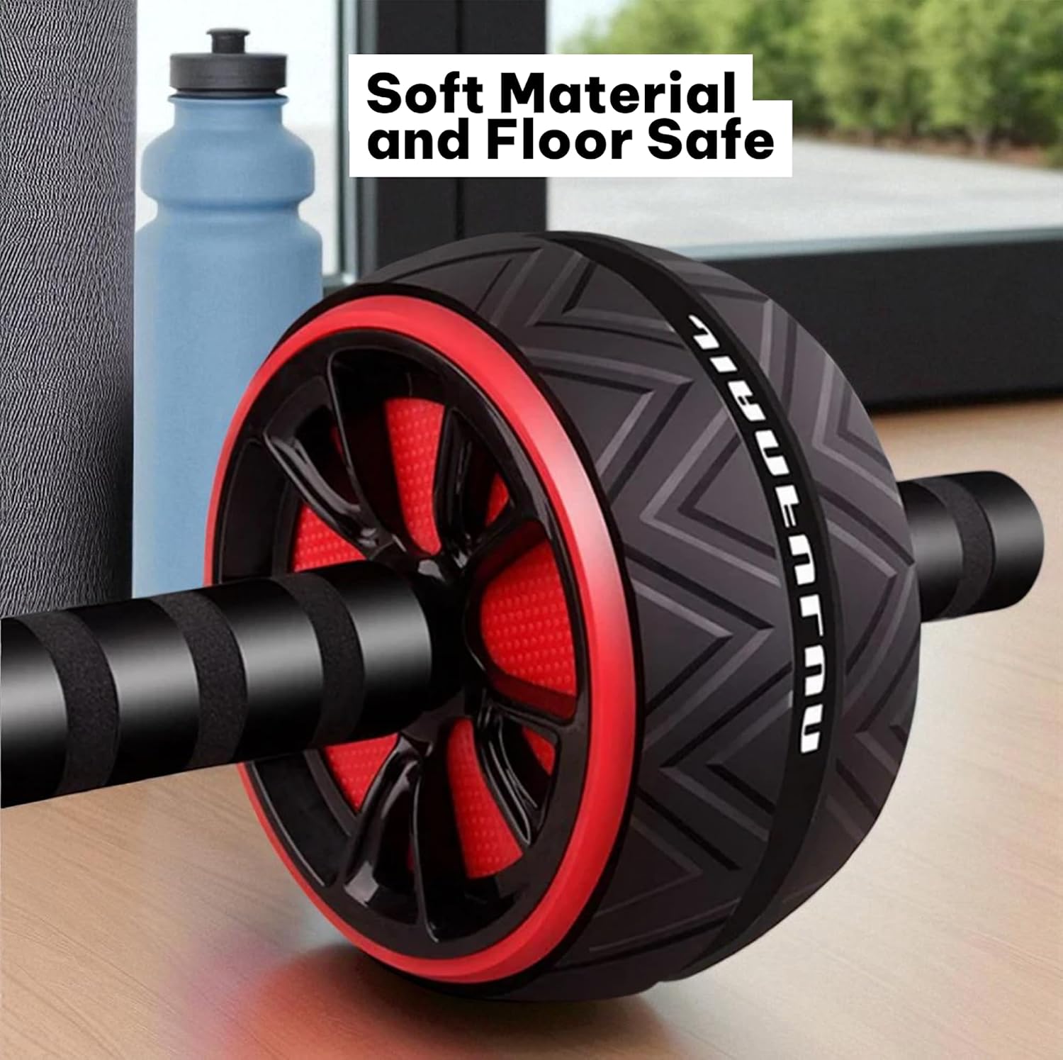 Ab Roller Wheel for Core & Abdominal Strength Workout - Portable Home Gym Exercise Equipment with Non-Slip Handles &