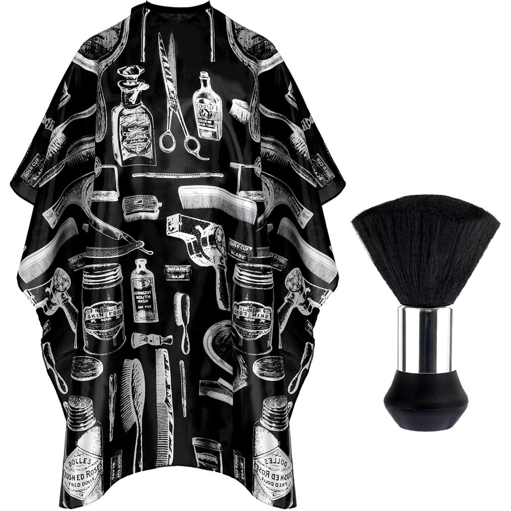 Hair Cutting Cape Kit,Professional Barber Cape with Duster Brush | Polyester Fabric, Adjustable Snap Closure, Kids