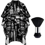 Hair Cutting Cape Kit,Professional Barber Cape with Duster Brush | Polyester Fabric, Adjustable Snap Closure, Kids