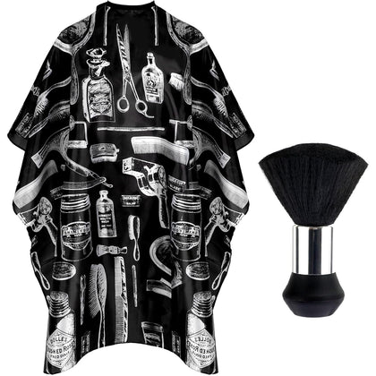Hair Cutting Cape Kit,Professional Barber Cape with Duster Brush | Polyester Fabric, Adjustable Snap Closure, Kids