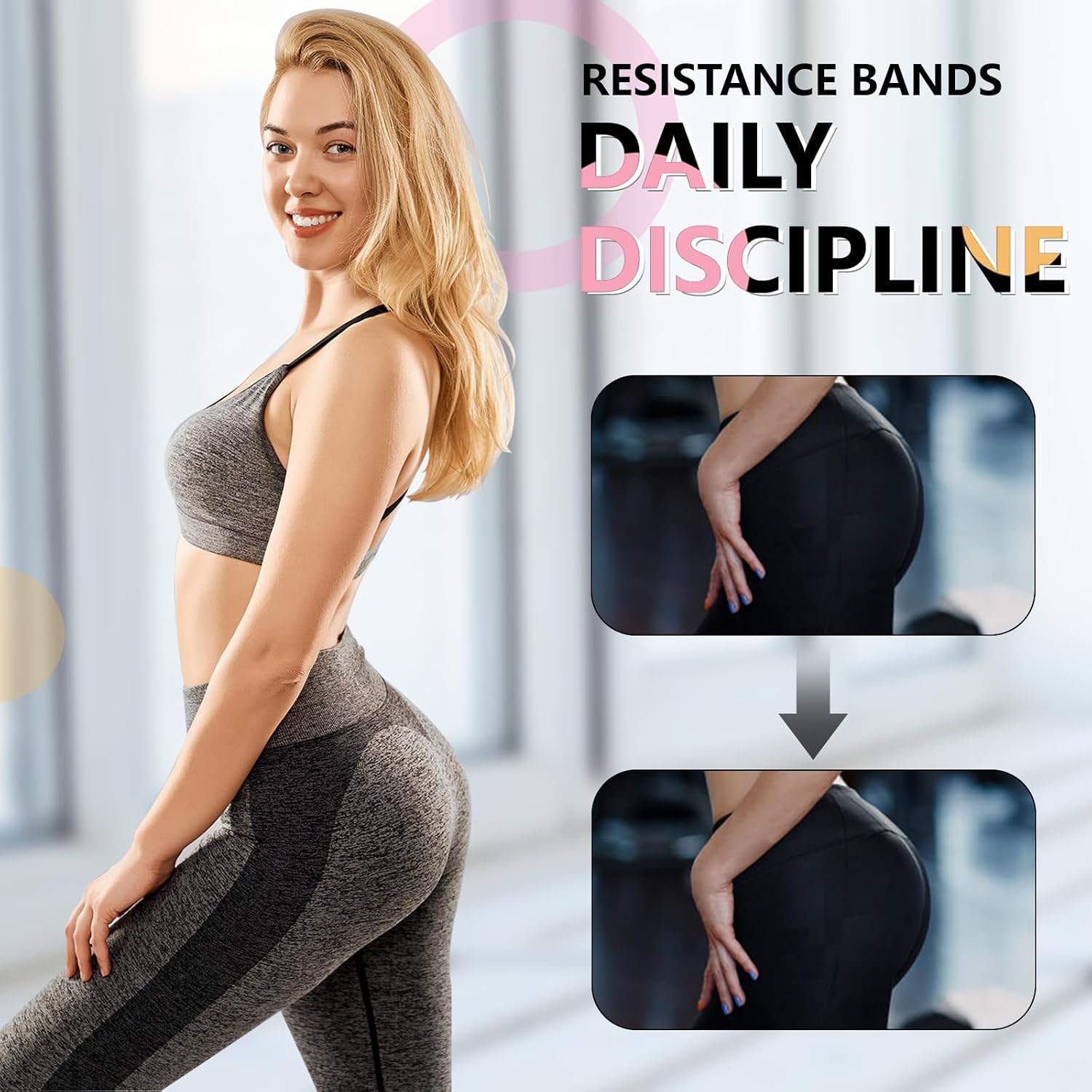 Resistance Bands for Working Out, 4 Levels Exercise Bands for Women & Men, Elastic Workout Band for Physical Therapy