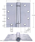 2 Pack Self Closing Spring Hinges - 4.5" x 4.5" Stainless Steel