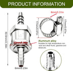 Fuel Check Valve, 1/4" 6mm Aluminum Alloy Control Accessory, 1SET