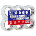 Heavy Duty Packing Tape 6 Rolls, Clear, 2.7 mil, 1.88" x 60Y | Total 360Y, Ultra Strong, Refill for Packaging and