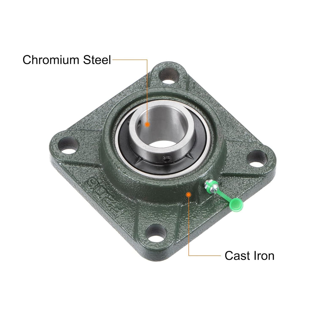 uxcell UCF206 Flange Block Bearings 30mm Bore Cast Iron Bearing Unit Set
