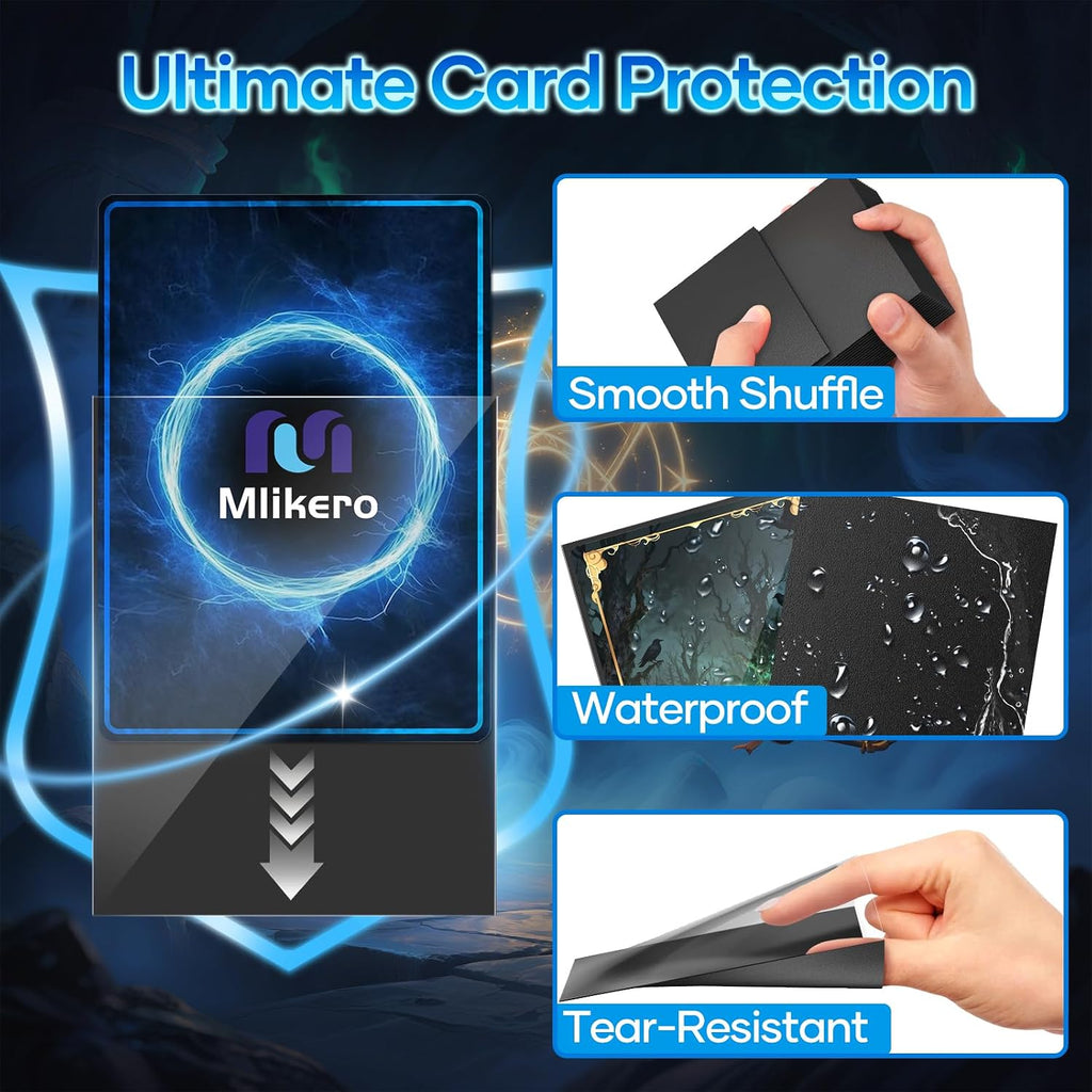 500 Counts Black Card Sleeves, Matte Card Sleeve Deck Card Protectors, Trading Card Sleeves Fit for MTG, TCG and