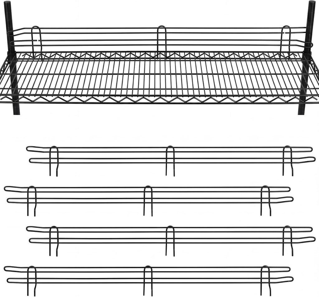 4 Pcs Black Chrome Wire Shelf Ledge, 48" L x 4" H