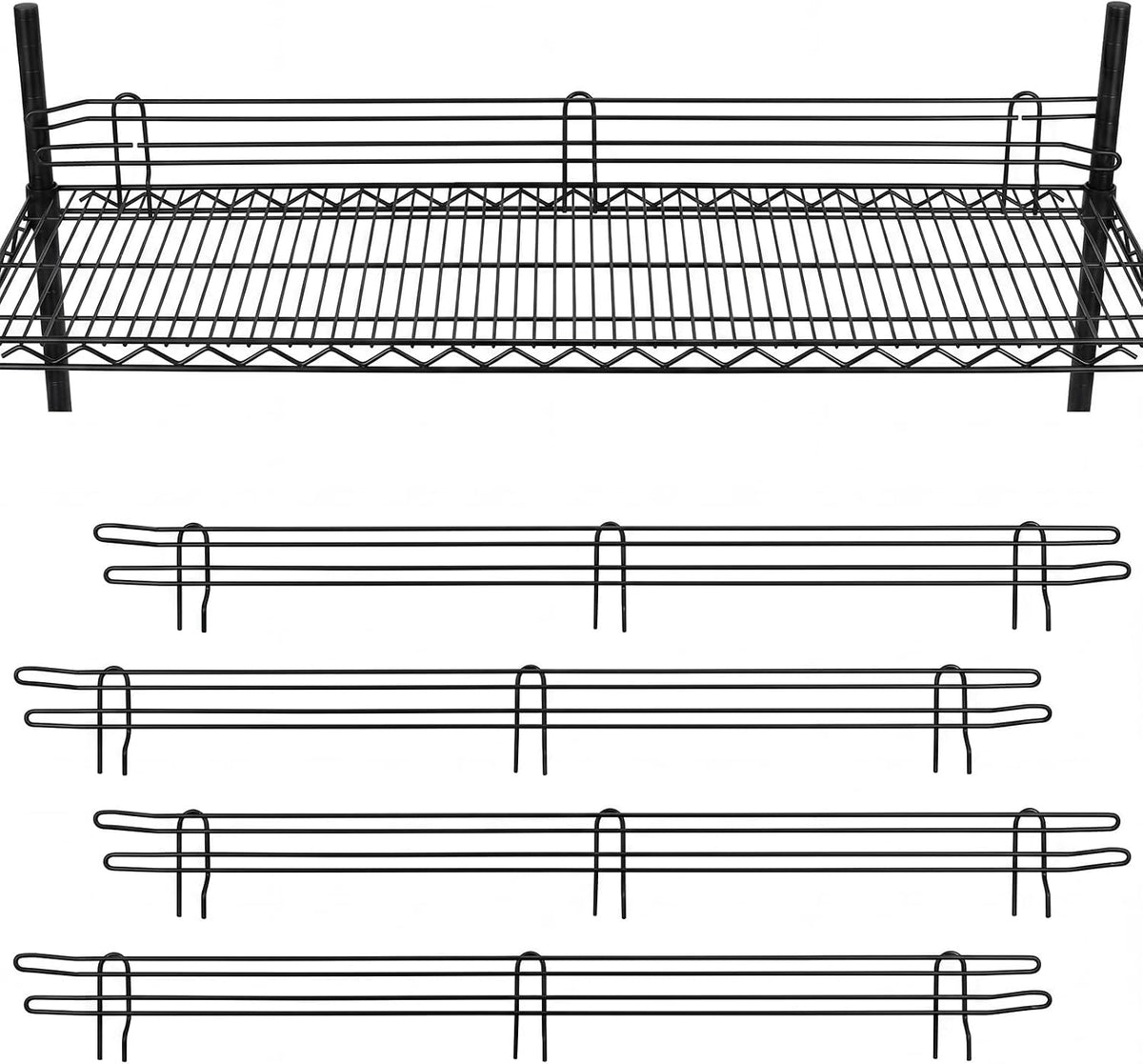 4 Pcs Black Chrome Wire Shelf Ledge, 48" L x 4" H