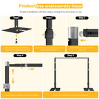 10ft x 10ft Adjustable Pipe and Drape Backdrop Stand Kit(Black)