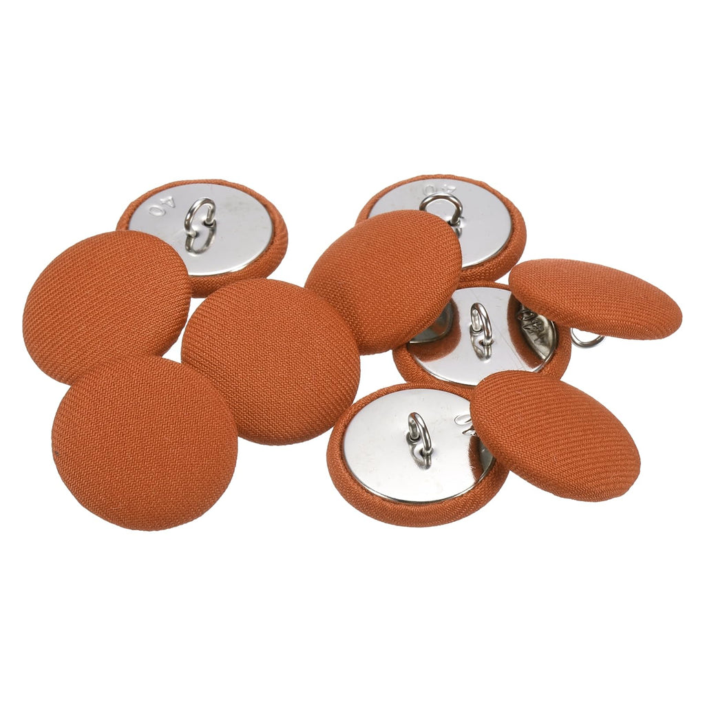 10pcs 40L 25mm 1" Fabric Cloth Covered Button,Orange