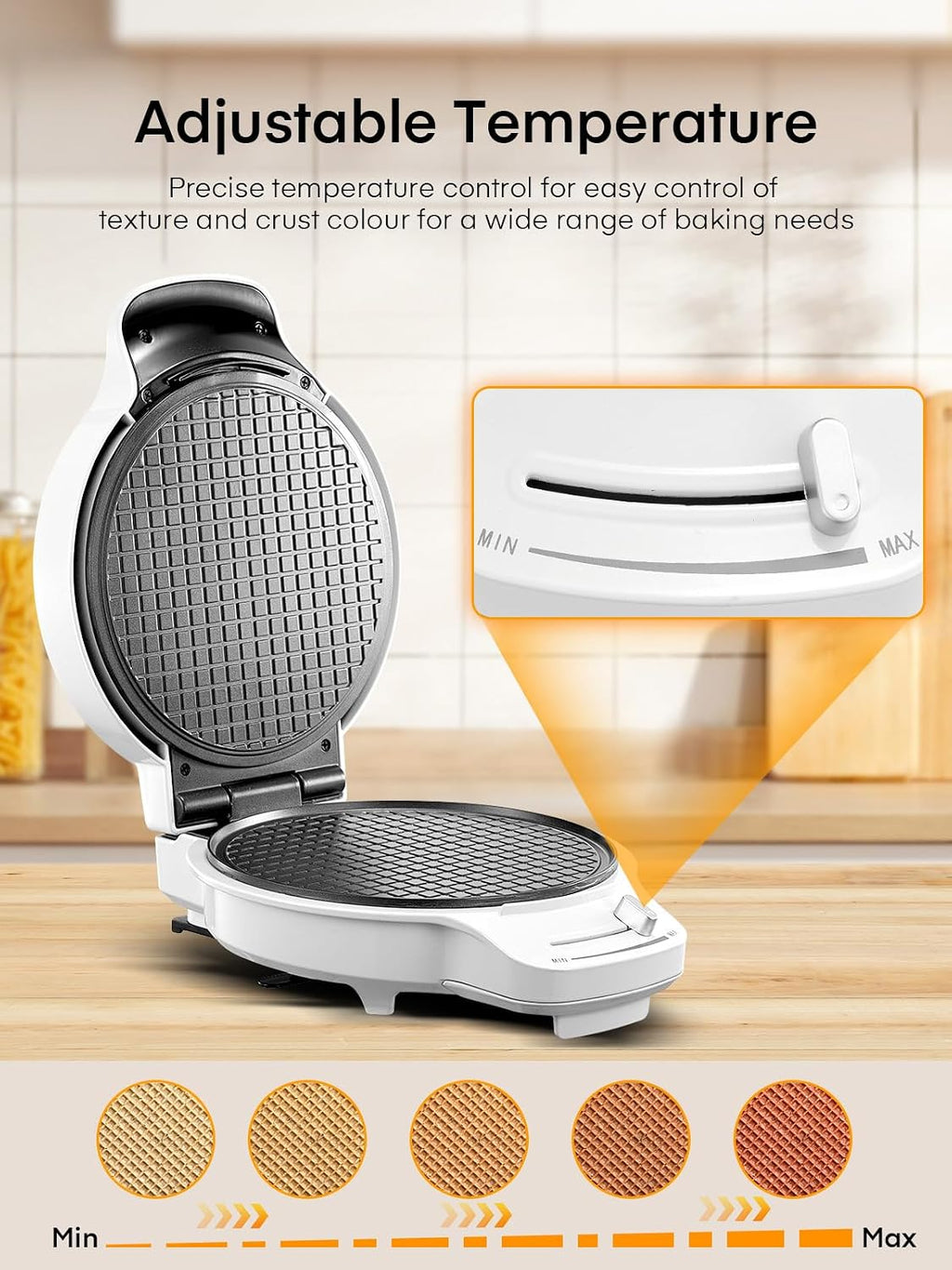 Waffle Cone Maker Machine and Ice Cream Bowl Maker with Temperature Control, Double Side Nonstick Waffle Bowl Maker