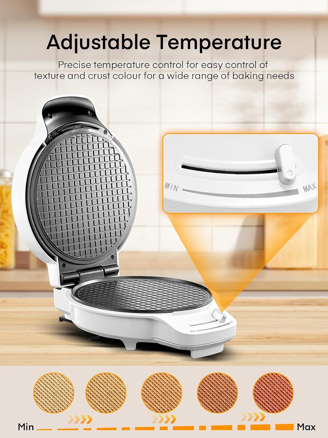 Waffle Cone Maker Machine and Ice Cream Bowl Maker with Temperature Control, Double Side Nonstick Waffle Bowl Maker