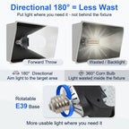 LED Shoebox Retrofit Lamp, 75/95/115W Selectable, 5000K Rotatable E39 Base