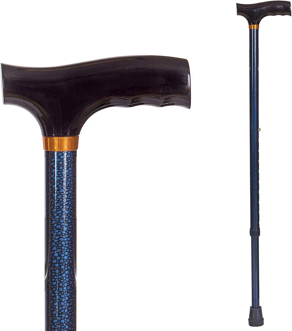 Lightweight Aluminum Adjustable Walking Cane with Derby-Top Handle for Men and Women